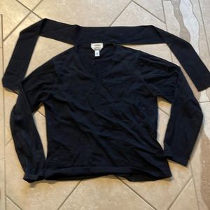 Talbots L soft, 100% merino washable wool sweater black